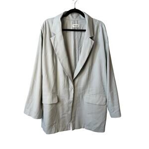 Nordstrom Open Edit Womens Unstructured Oversized Blazer Gray Plus Size 1X FLAW
